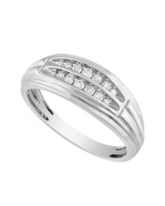 Men's Diamond (1/4 ct. t.w.) Ring in 10K White or Yellow Gold