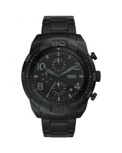 Men's Chronograph Bronson Black Stainless Steel Bracelet Watch 50mm