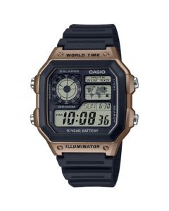 Men's Digital Black Resin Strap Watch 42.1mm