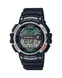 Men's Digital Fishing Gear Black Resin Strap Watch 47mm