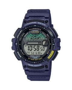 Men's Digital Fishing Gear Blue Resin Strap Watch 47mm