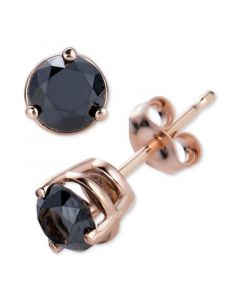 Black Diamond Stud Earrings (3/4 ct. t.w.) in 14k Rose Gold