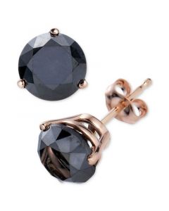 Black Diamond Stud Earrings (3 ct. t.w.) in 14k Rose Gold