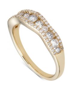 Diamond Wavy Channel-Set Band (3/4 ct. t.w.) in 14k Gold