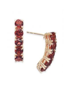 Garnet Curved Bar Drop Earrings (3-1/4 ct. t.w.) in 14k Gold