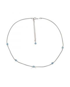 Swiss Blue Topaz Popcorn Link Statement Necklace (1-3/4 ct. t.w.) in Sterling Silver, 18" + 2" extender