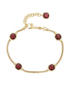 Rhodolite Garnet Popcorn Link Bracelet (4 ct. t.w.) in 14k Gold-Plated Sterling Silver