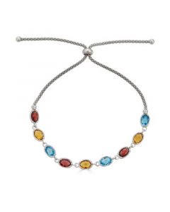 Multi-Gemstone Bolo Bracelet (4-1/5 ct. t.w.) in Sterling Silver