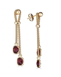 Rhodolite Garnet Dangle Drop Earrings (3-1/5 ct. t.w.) in 18k Gold-Plated Sterling Silver