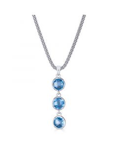 Sky Blue Topaz Dangle 18" Pendant Necklace (2-3/4 ct. t.w.) in Sterling Silver, 18" + 3" extender