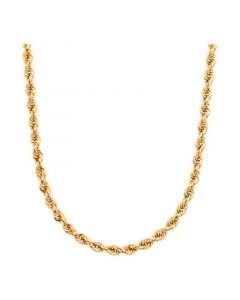 Men's Glitter Rope 24" Chain Necklace (4.5mm) in 14k Gold