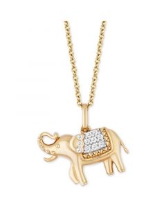 Enchanted Disney Diamond Jasmine Elephant Pendant Necklace (1/10 ct. t.w.) in 14k Gold