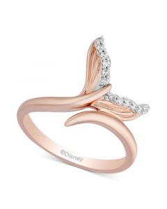 Enchanted Disney Diamond Ariel Mermaid Tail Ring (1/20 ct. t.w.) in 14k Rose Gold