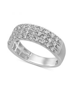 Diamond Triple Row Band (1 ct. t.w.) in 14k White Gold