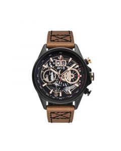 Men's Hawker Harrier II Retrograde Chronograph Matador Edition Dark Brown Genuine Leather Strap Watch 45mm