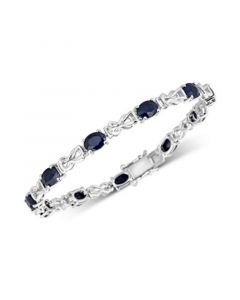 Sapphire Link Bracelet (10-1/2 ct. t.w.) in Sterling Silver