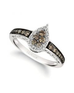 Chocolate Diamond (3/8 ct. t.w.) & Nude Diamond (1/20 ct. t.w.) Ring in 14k White Gold