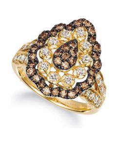 Chocolate Diamond (1/2 ct. t.w.) & Nude Diamond (1/2 ct. t.w.) Ring in 14k Gold