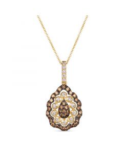 Creme Brulee® Chocolate Diamond (1/4 ct. t.w.) & Nude Diamond (1/2 ct. t.w.) 18" Pendant Necklace in 14k Gold