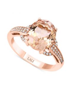 Morganite (3-1/6 ct. t.w.) & Diamond (1/8 ct. t.w.) Ring in 14k Rose Gold