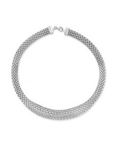 Wide Mesh Graduated 18" Statement Necklace in 14k Yellow Gold (Also in 14k White Gold)