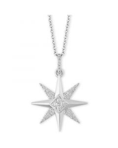 Celestial Star Joy pendant (1/6 ct. t.w.) in Sterling Silver, 16" + 2" extender