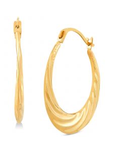 Small Swirl Hoop Earrings in 14k Gold