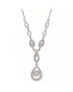 Diamond Double Drop Pendant 17"  in 14k White Gold or 14k Yellow Gold (1-1/2 ct. t.w.), Created for Macy's