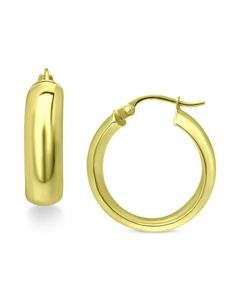 Small Chunky Hoop Earrings in 18k Gold Plated Sterling Silver, 3/4", Created for Macy's