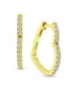 Cubic Zirconia Small Heart Hoop Earrings in 18k Gold-Plated Sterling Silver, Created for Macy's