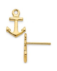 Anchor Stud Earrings in 14k Yellow Gold