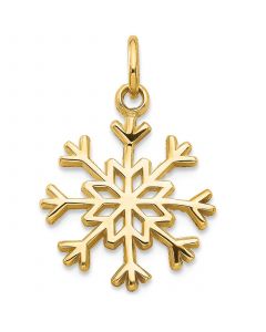 Snowflake Charm Pendant in 14k Yellow Gold