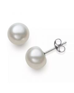 Cultured Freshwater Button Pearl (8-9mm) Stud Earrings