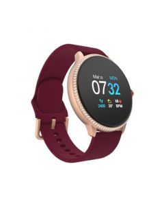 Sport 3 Women's Special Edition Touchscreen Smartwatch: Rose Gold Crystal Case with Merlot Strap 45mm