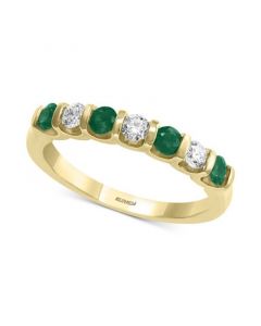 EFFY® Emerald (3/8 ct. t.w.) & Diamond (1/4 ct. t.w.) Band in 14k Gold