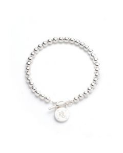 Polished Bead Toggle Bracelet in Sterling Silver