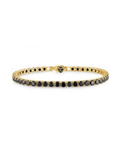 Black Spinel Tennis  Bracelet (13 ct. t.w.) in 14k Gold-Plated Sterling Silver, Created for Macy's