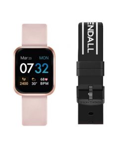 Women's Blush and Black Logo Straps Smart Watch Set 36mm