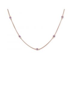 Amethyst Station Collar Necklace (1-3/8 ct. t.w.) in 14k Rose Gold-Plated Sterling Silver, 18" + 2" extender (Also in Citrine)