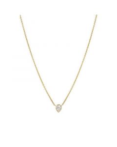 Pear 14K Gold Diamond Bezel Necklace