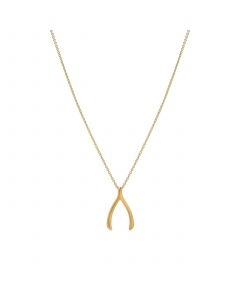 Wishbone 14K Yellow Gold Necklace