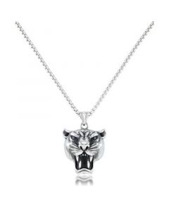 Men's Panther Head 24" Pendant Necklace in Stainless Steel