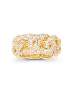 Cubic Zirconia Micropave Chain Link Ring