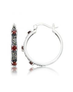 Garnet Round Hoops