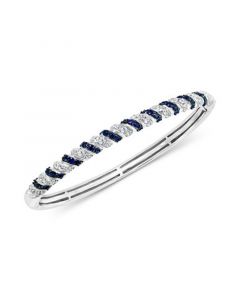 EFFY® Sapphire (1 ct. t.w.) & White Sapphire (1-3/4 ct. t.w.) Bangle Bracelet in Sterling Silver