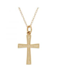 Small Cross Pendant Necklace in 14k Gold