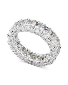 Cubic Zirconia Oval Eternity Band in Sterling Silver