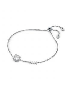 Silver-Tone Crystal Slider Bracelet