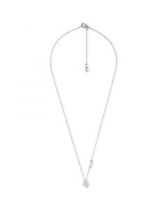 Sterling Silver Cubic Zirconia Pear-Shape Halo Pendant Necklace, 16" + 2" extender