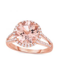 Morganite (3 ct. t.w.) & Diamond (3/8 ct. t.w.) Ring in 14k Rose Gold